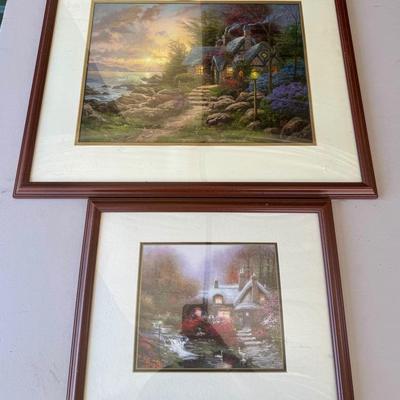 (2) Thomas Kinkade Prints W Certificates Of Authenticity 