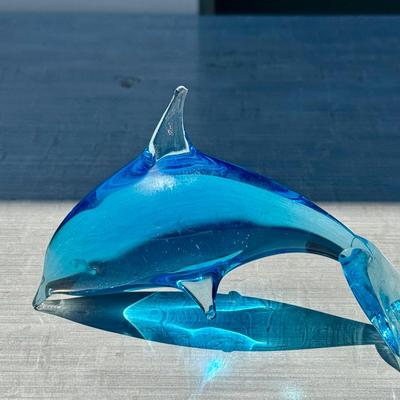 Blue Glass Dolphin 
