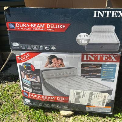 Intex Inflatable Queen Mattress With Headboard 