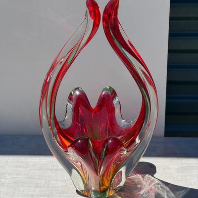 Mid Century Murano Style Basket