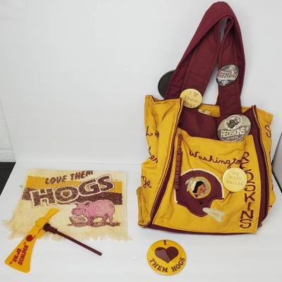 Vintage Redskins Super Bowl XVII Champions Tote Bag, Collection of Pins, Towel & More