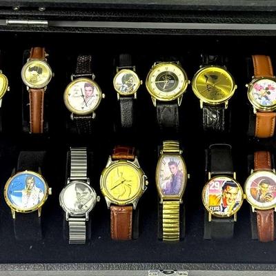 Elvis Presley Watch Collection – 13 Gold & Silver Tone Timepieces in Display Box