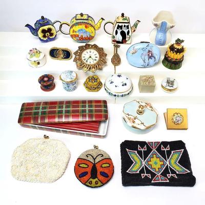 Trinket Boxes, Pill Boxes & More Vanity Items: Tiffany Limoges, Villeroy & Boch, More