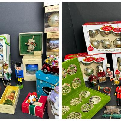 Vintage & Newer Christmas Ornaments: Coby & Hallmark Balls, Christopher Radko, Russ Miniatures, More