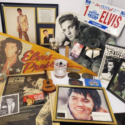 Elvis Memorabilia: Belt Buckles, Dakin Teddy Bear, License Plate, 72 Rolling Stone Ad, Photos & More