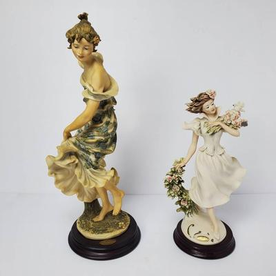 Giusseppe Armani “Allegra” Signed Figurine 14”h & “Springtime” 10”h
