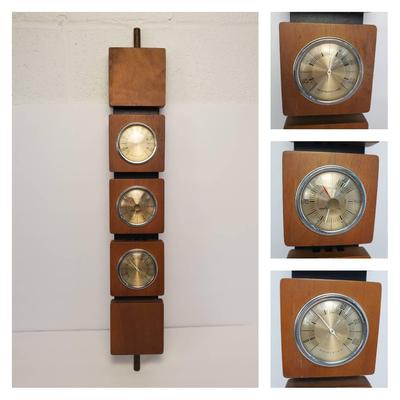 Mid-Century Airguide 27" Wooden Weather Station – Barometer, Thermometer & Hygrometer
