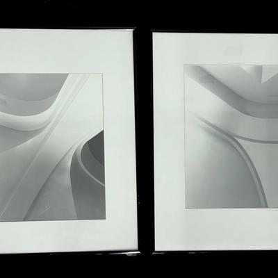 Chuck Bress Black & White Photographs "Ceilings #3" & "Ceiling 5-A"  - Framed 16x20