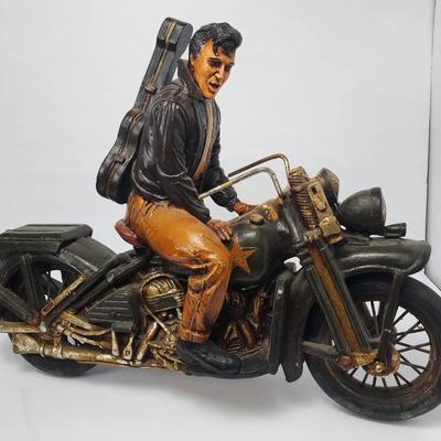 Elvis Presley On Motorcycle Figurine –  8x20x26"