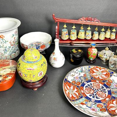 Asian Decor: Ginger Jar, Cache Pot, Cloissone Vases, Bells And More