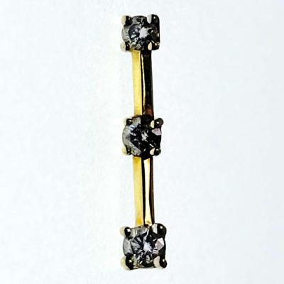 14K Gold (Marked) 3 Diamond Pendant