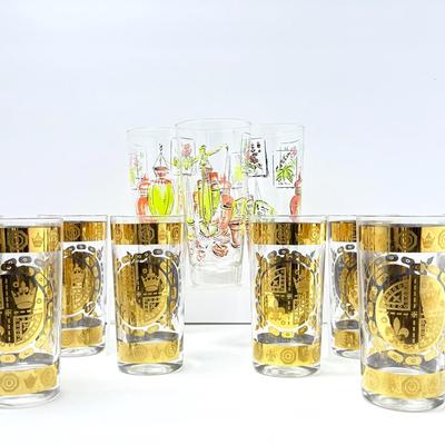 MCM Barware: Vito Bari Highball Glasses & Libbey Pharmacy Glasses