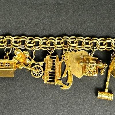 14K Gold Charm Bracelet with 14K Gold & Gold Filled Charms