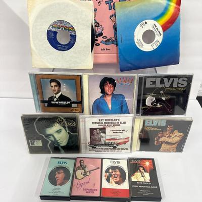 Vintage Elvis Presley Collection – 15 Vinyl Records, 7 CDs, 4 Tapes