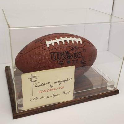 Washington Redskins Team-Signed Football – Super Bowl XXVI Champions 1992, in Display Case 12x10x10"