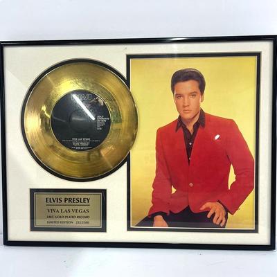 Elvis Presley 24K Gold-Plated ‘Viva Las Vegas’ Limited Edition Record & Photo, Framed 16x12"