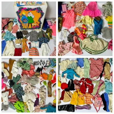 Vintage Barbie Clothes & Doll Trunk