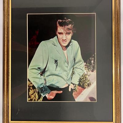 Elvis Presley Photograph Circa 1956 With Facsimile Autograph - Framed 22x18”