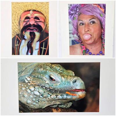 Chuck Bress Photography: Color Head Shots (3), Human & Inhuman, Matted 16x20”
