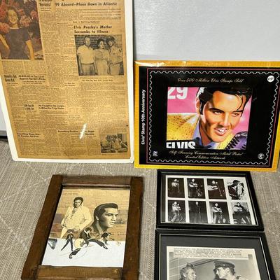 Elvis Presley Press Photo, Carnival Mirror, Metal Stamp Poster, Newspaper From Mother’s Death 1958