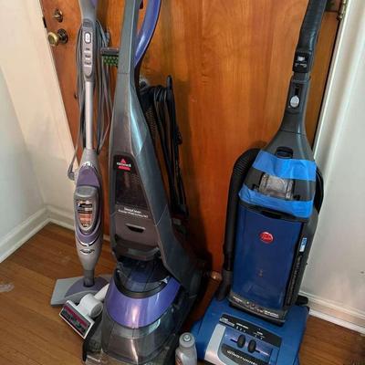 Hoover Vacuum, Shark Hard Floor Cleaner, Bissell carpet steam cleaner and shampoo