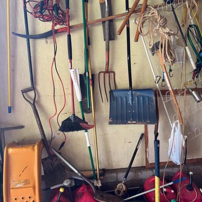 Lawn and Garden Tools with Fuel Cans