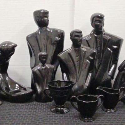 Glazed Ceramic Statues in Black (WH10)