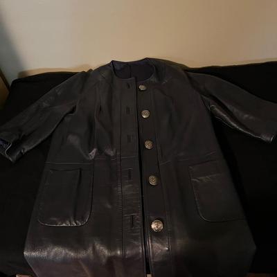 Blue Leather Coat