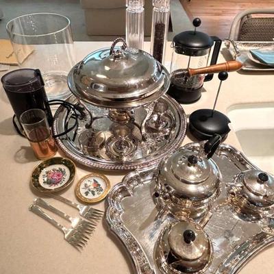 Silver plate other kitchen items