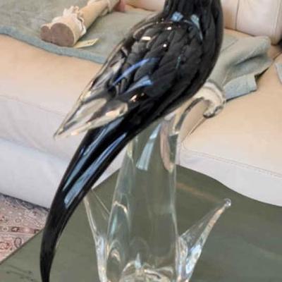 Vintage glass bird sculpture