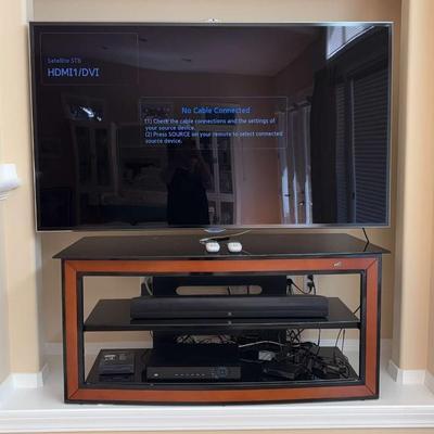 Samsung 65 television, bell'o stand & boston sound bar