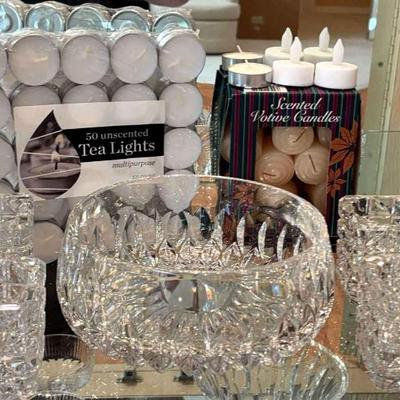 Center bowl four square candle holders