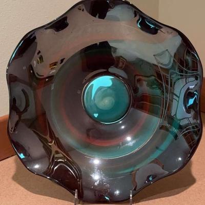 Unsigned art glass bowl
