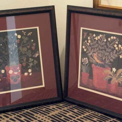A pair of anna pugh framed prints