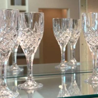 Seven unsigned stem wine glasses