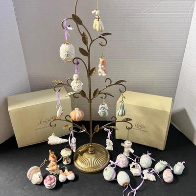 Hallmark Tree Stand, Lenox Mini Ornaments Easter Harvest Theme