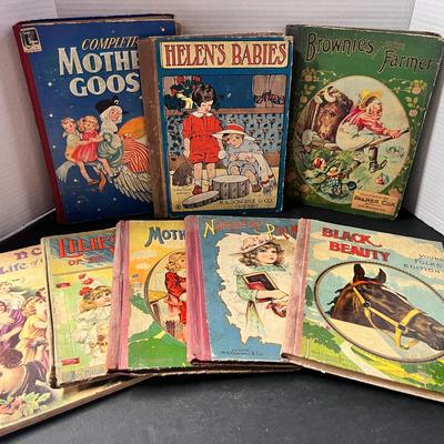 Antique Children’s Books Black Beauty 1877, Nursery Primer, Mother Goose & more