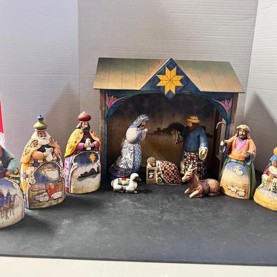 Jim Shore Nativity Figures Mary Joseph Jesus Wise Men Shepherd Manger 