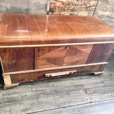 West Branch Cedar Wood Hope Dowry Chest Light Brown Push Button Lock