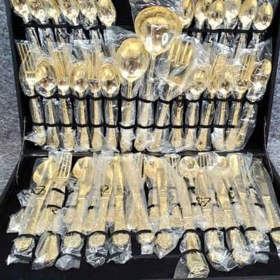 Rogers gold plated flatware and utensils set