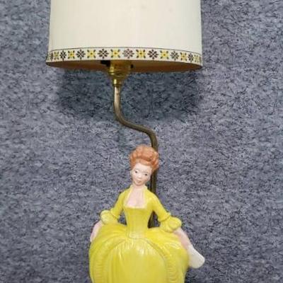 Vintage victorian lady figural lamp works
