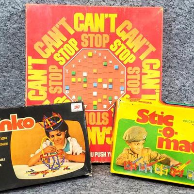 Vintage games linko stick o matic, can't stop