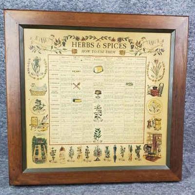 Vintage illustrated 1965 spice rack cabinet
