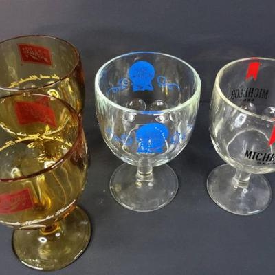 Beer goblets schlitz michelob, pabst