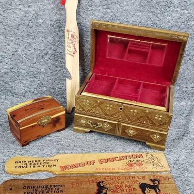 Jewelry box humorous paddles, oven rack pull, treasure chest