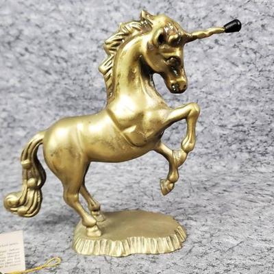 Solid brass unicorn figurine