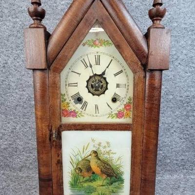 Antique ansonia gothic steeple style 8 day clock