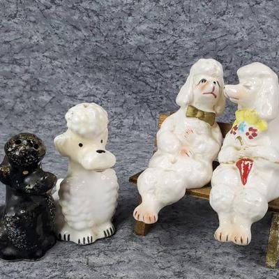 Vintage poodle salt pepper shakers