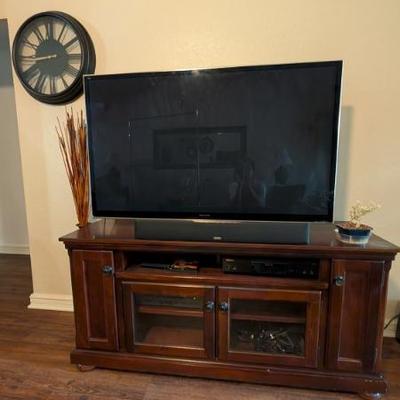 Panasonic 55" TV, JBL soundbar, Pioneer Elite blue-ray player
