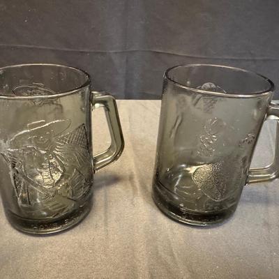 Lot 225:  Vintage 1977 McDonald’s Glass Mug Collection ( Grimace And Hamburglar)